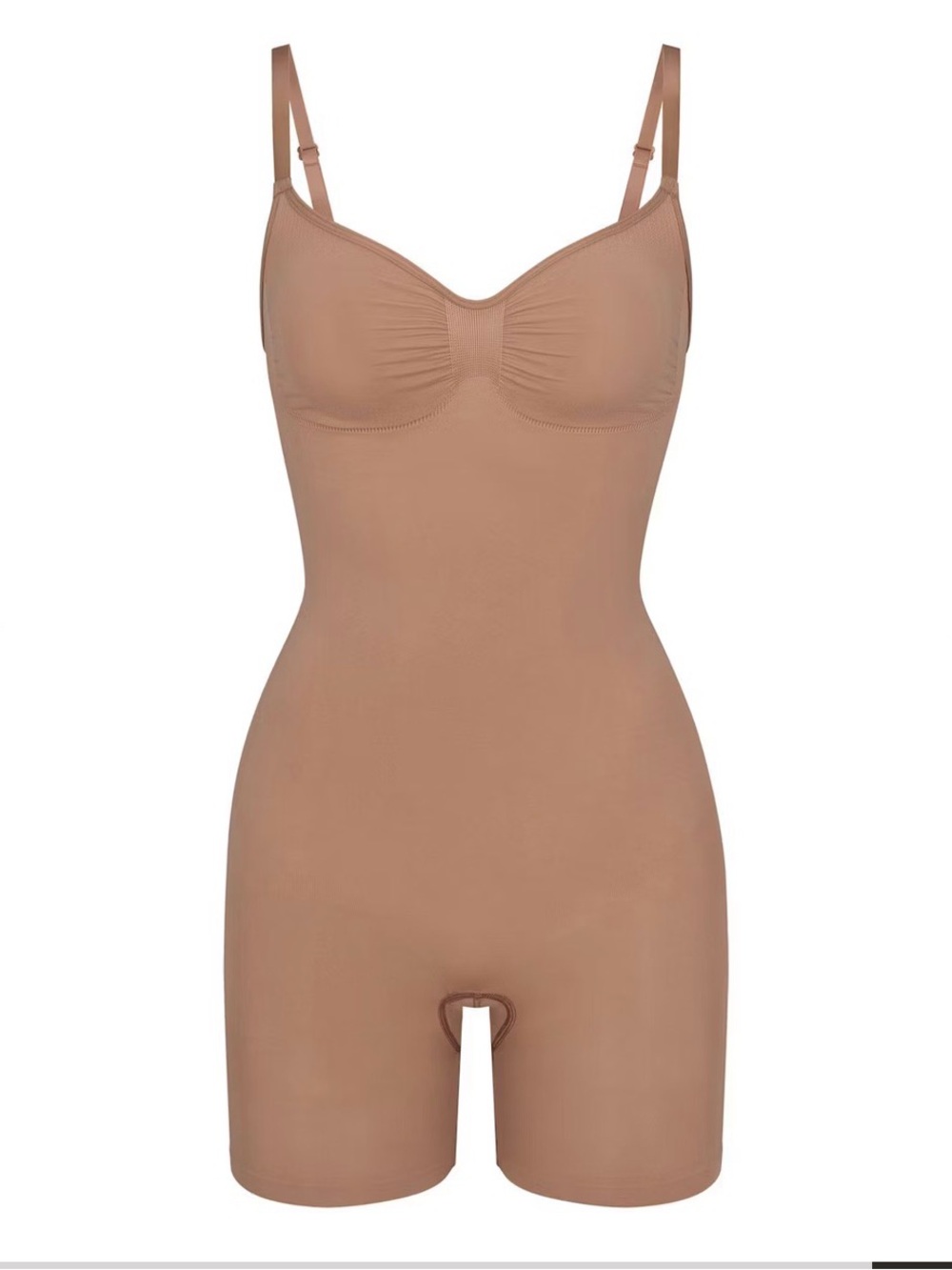 SKIMS -Tan Full-Body Shaping Bodysuit with Adjustable Straps